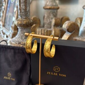 Julie Vos Textured Gold Hoop Earrings